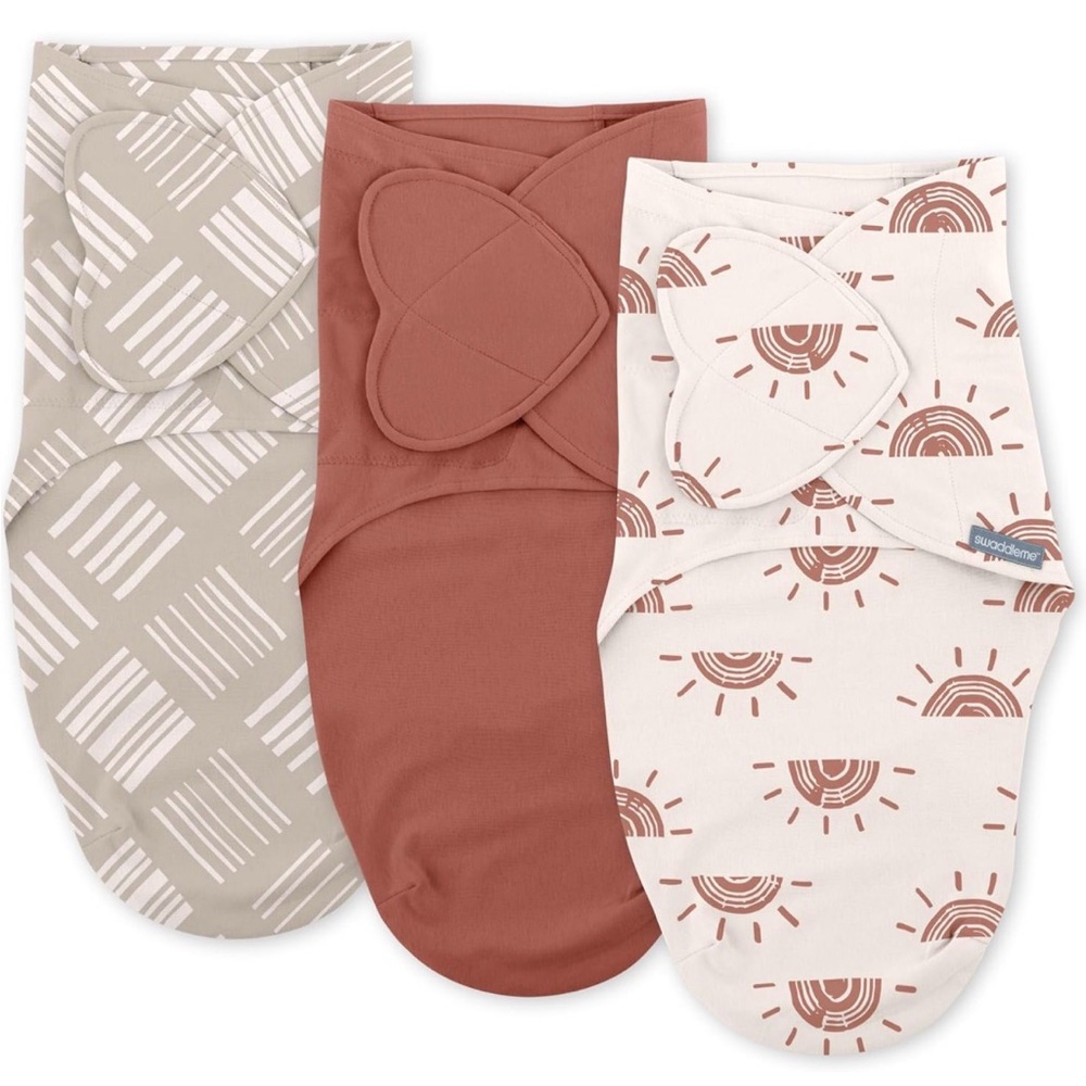 3 Swaddleme baby blankets 0-3 months boho earth shades